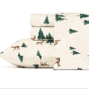 NWT Eddie Bauer Deer Hollow QUEEN sized flannel sheet set warm cotton